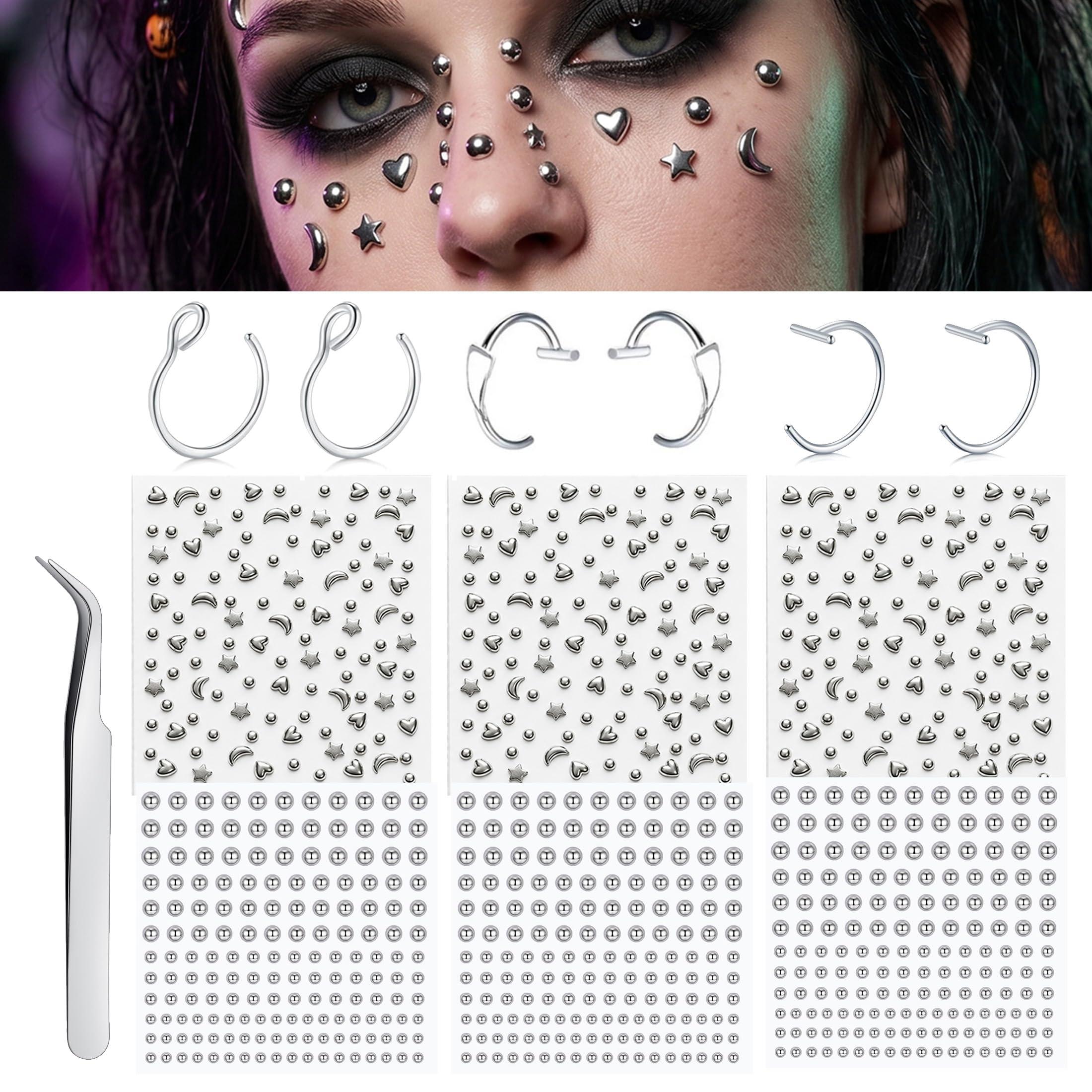 Body Jewelry Nose Studs - ลูกบอลเจาะปลอมติดจมูก ต่างหูปลอม ติดคิ้ว ติดริมฝีปาก ต่างหูแบบห่วง ต่างหูแบบแท่ง