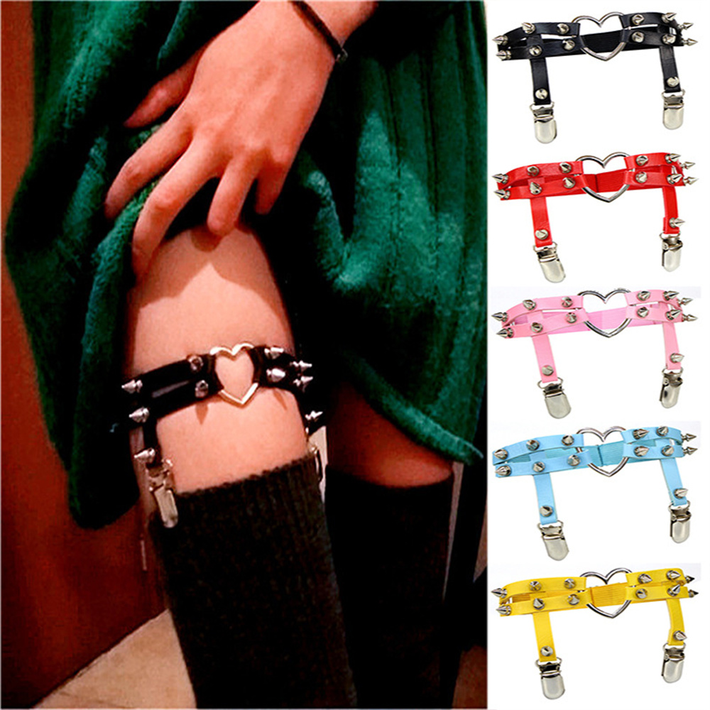 Body Jewelry Ends - 1 ชิ้นผู้หญิง Punk Goth หัวใจ PU