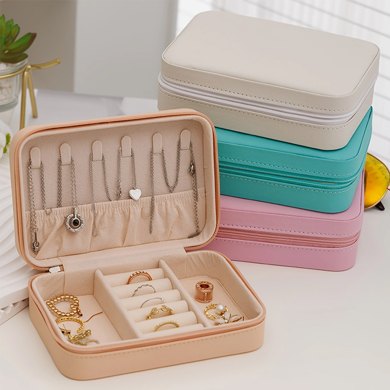 Body Jewelry Organizer - 1PC กล่องเครื่องประดับรูปหัวใจแบบพกพาเครื่องประดับซิปกล่องประณีตกล่องเครื่องประดับแหวน,สร้อยคอ,ของขวัญวันวาเลนไทน์