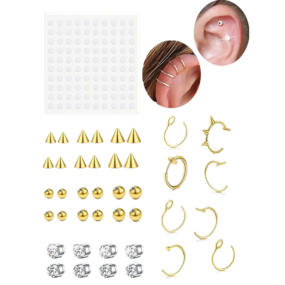 Body Jewelry Nose Studs - แหวนจมูกปลอม แหวนเจาะจมูกปลอมสำหรับผู้หญิง คลิปหนีบจมูกแบบไม่ต้องเจาะ เครื่องประดับเจาะร่างกายปลอม