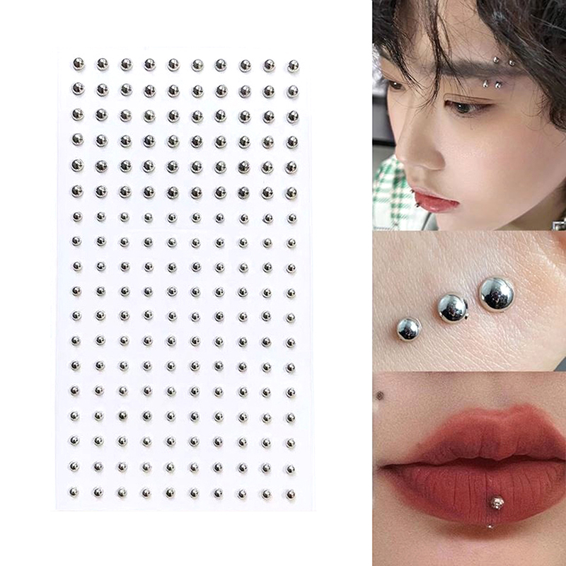 Body Jewelry Nose Studs - สติกเกอร์เพชรติดจมูกปลอม แบบติดเอง ไม่ต้องเจาะ สำหรับตกแต่งดวงตา หู ใบหน้า