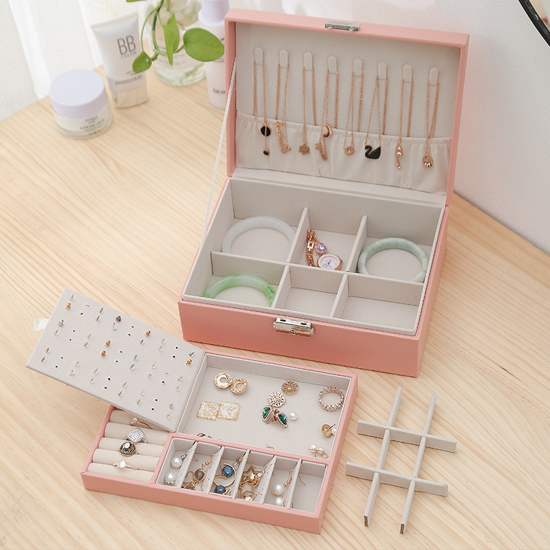 1 ชิ้น Double Layer กล่องสําหร - Body Jewelry Organizer บทวิจารณ์และราคา