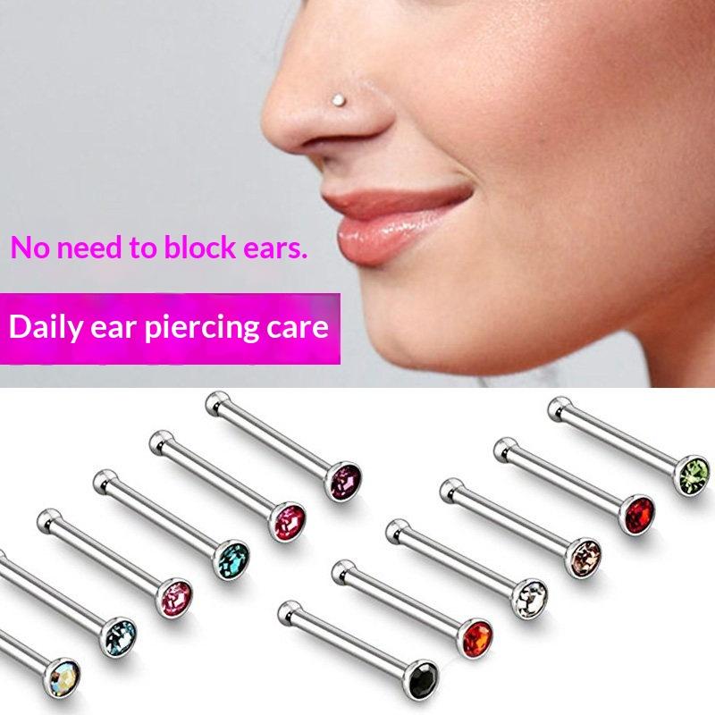 ชุดแหวนจมูกคริสตัลแบบใหม่ 60 ช - Body Jewelry Nose Studs บทวิจารณ์และราคา