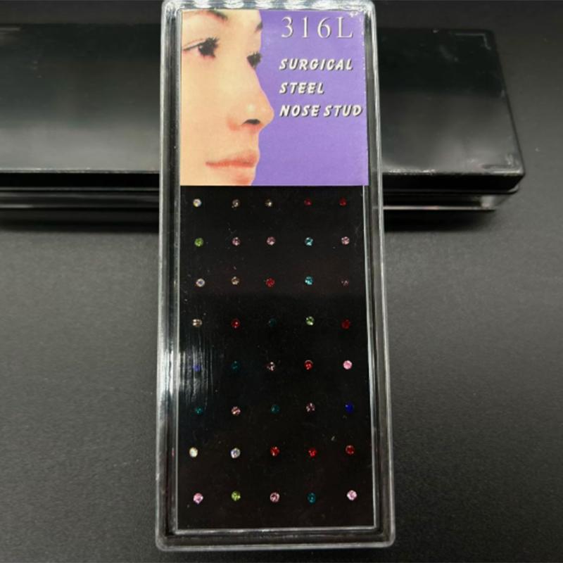 ชุดแหวนจมูกคริสตัลแบบใหม่ 60 ช - Body Jewelry Nose Studs บทวิจารณ์และราคา