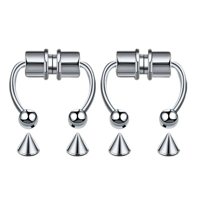 1/2/3 ชิ้น แหวนจมูกแม่เหล็กปลอ - Body Jewelry Nose Studs บทวิจารณ์และราคา