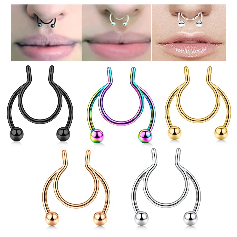 U รูปแหวนจมูกปลอม Hip Hoop Sep - Body Jewelry Nose Studs บทวิจารณ์และราคา