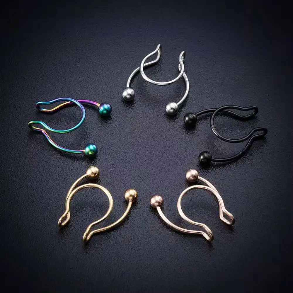U รูปแหวนจมูกปลอม Hip Hoop Sep - Body Jewelry Nose Studs บทวิจารณ์และราคา