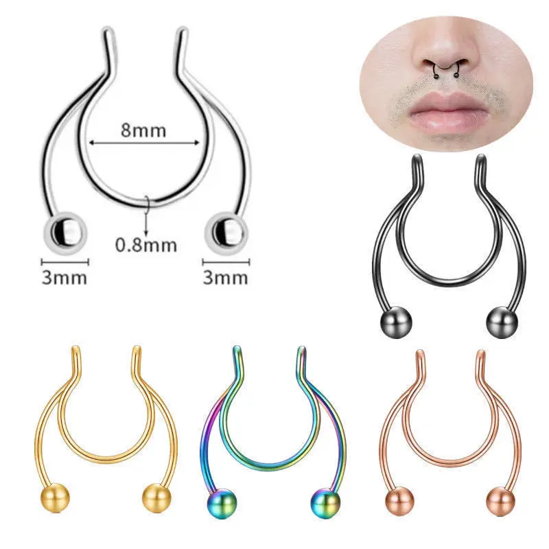 U รูปแหวนจมูกปลอม Hip Hoop Sep - Body Jewelry Nose Studs บทวิจารณ์และราคา