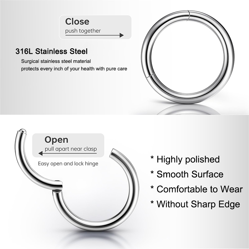 แหวนจมูกแบบคลิกเกอร์ 16G 316L  - Body Jewelry Nose Studs บทวิจารณ์และราคา