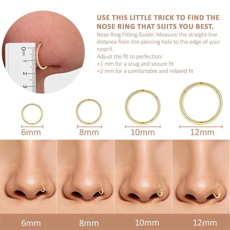 แหวนจมูกแบบคลิกเกอร์ 16G 316L  - Body Jewelry Nose Studs บทวิจารณ์และราคา