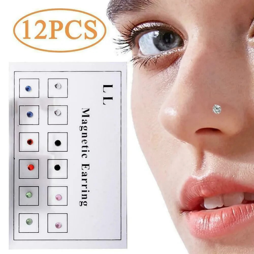 12 ชิ้น/การ์ดปลอม Cheater ไม่เ - Body Jewelry Nose Studs บทวิจารณ์และราคา