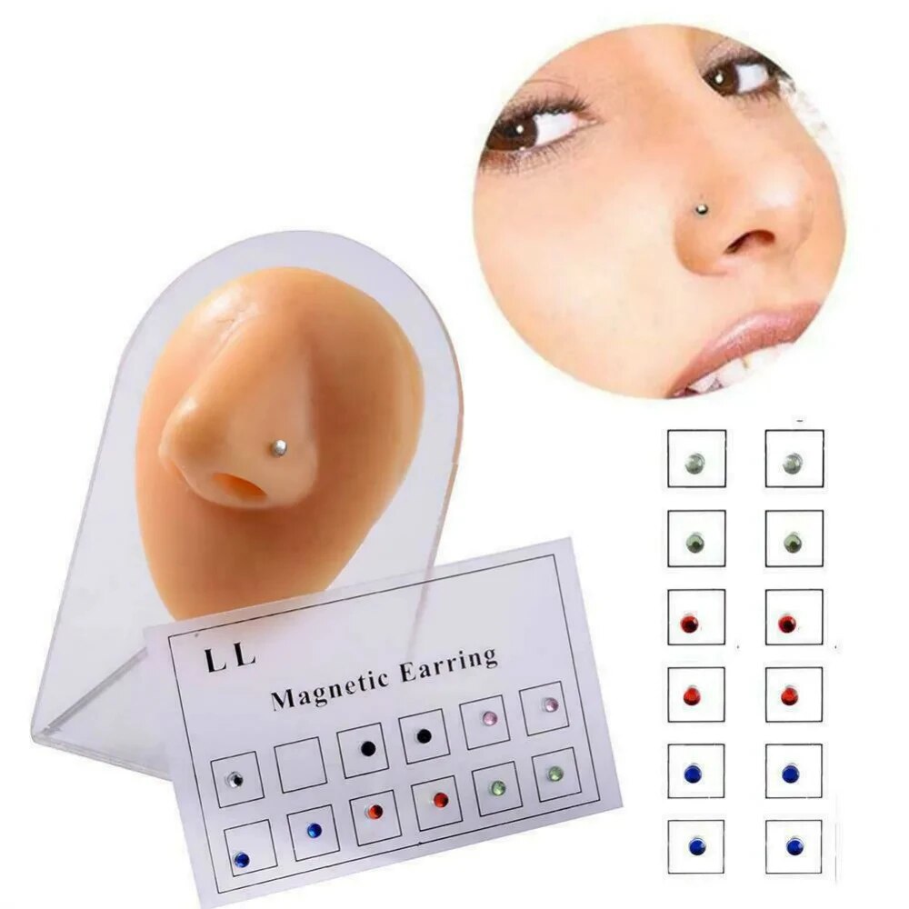 12 ชิ้น/การ์ดปลอม Cheater ไม่เ - Body Jewelry Nose Studs บทวิจารณ์และราคา