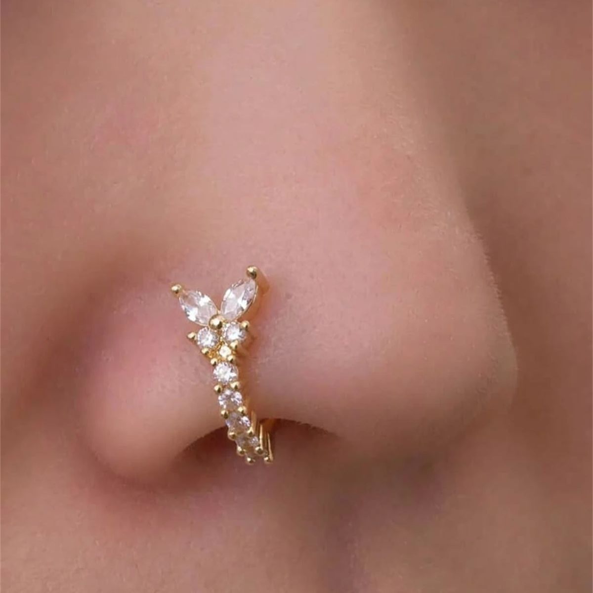 คลิปหนีบจมูกแบบไม่ต้องเจาะรู ด - Body Jewelry Nose Studs บทวิจารณ์และราคา