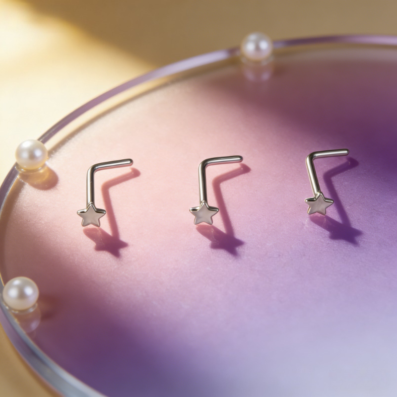 ต่างหูจมูกสแตนเลสทรงดาว 0.8 มม - Body Jewelry Nose Studs บทวิจารณ์และราคา