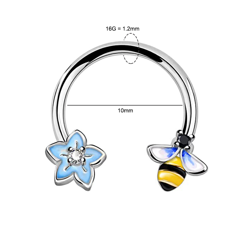 แหวนเจาะจมูก 16G แบบวงแหวน ทำจ - Body Jewelry Nose Studs บทวิจารณ์และราคา
