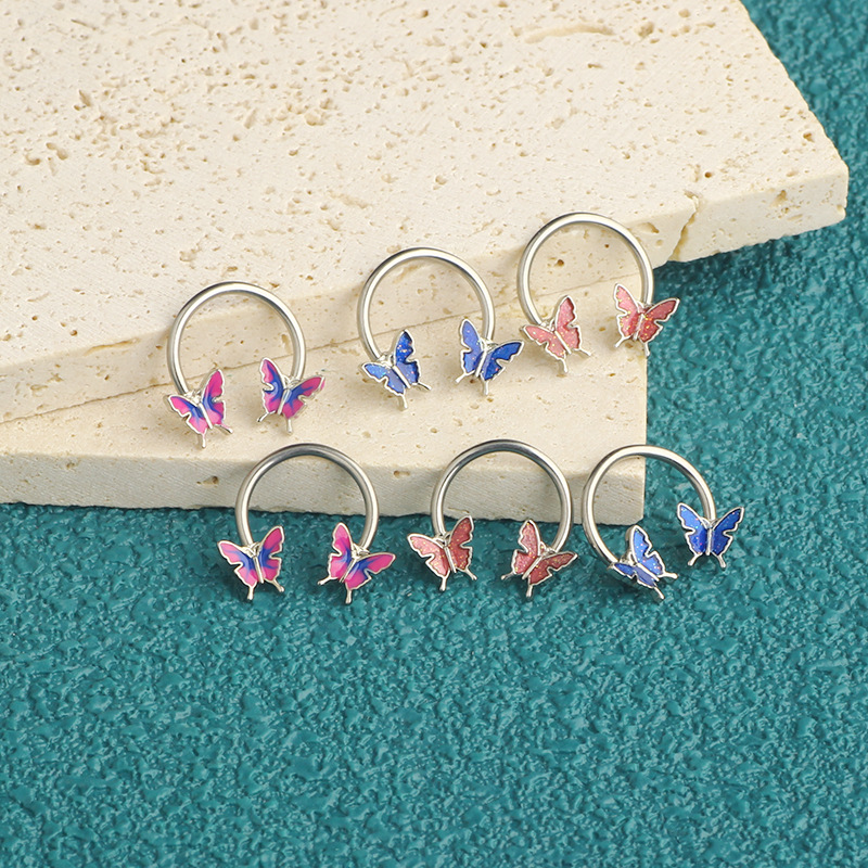 แหวนเจาะจมูก 16G แบบวงแหวน ทำจ - Body Jewelry Nose Studs บทวิจารณ์และราคา