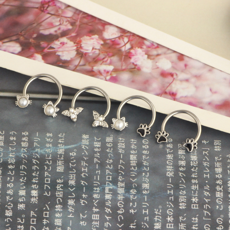 แหวนเจาะจมูก 16G แบบวงแหวน ทำจ - Body Jewelry Nose Studs บทวิจารณ์และราคา