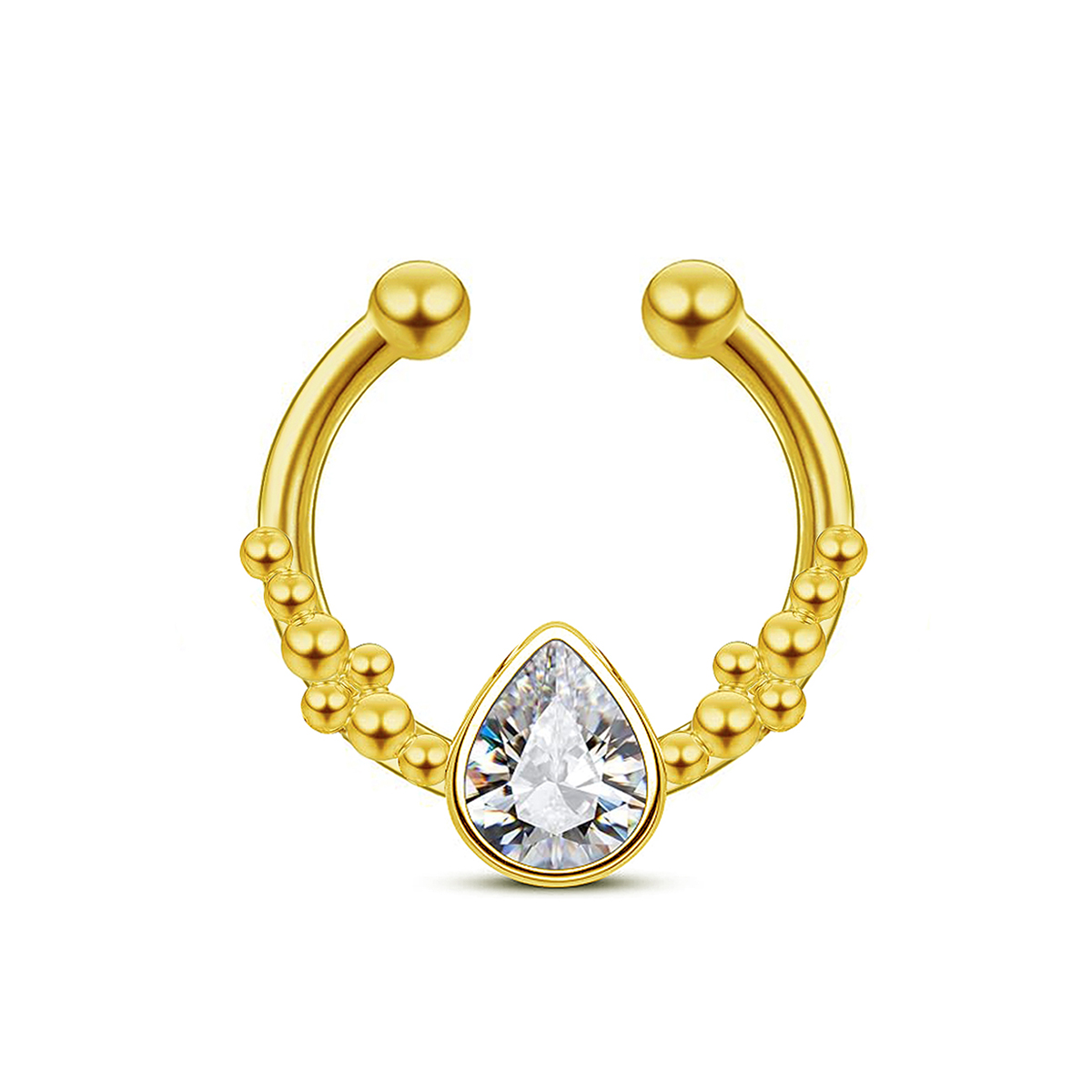 แหวนจมูกปลอมรูปเกือกม้าทำจากสเ - Body Jewelry Nose Studs บทวิจารณ์และราคา