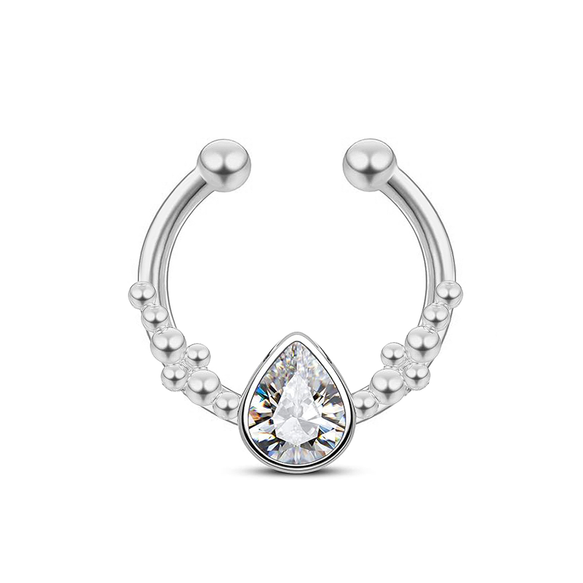 แหวนจมูกปลอมรูปเกือกม้าทำจากสเ - Body Jewelry Nose Studs บทวิจารณ์และราคา
