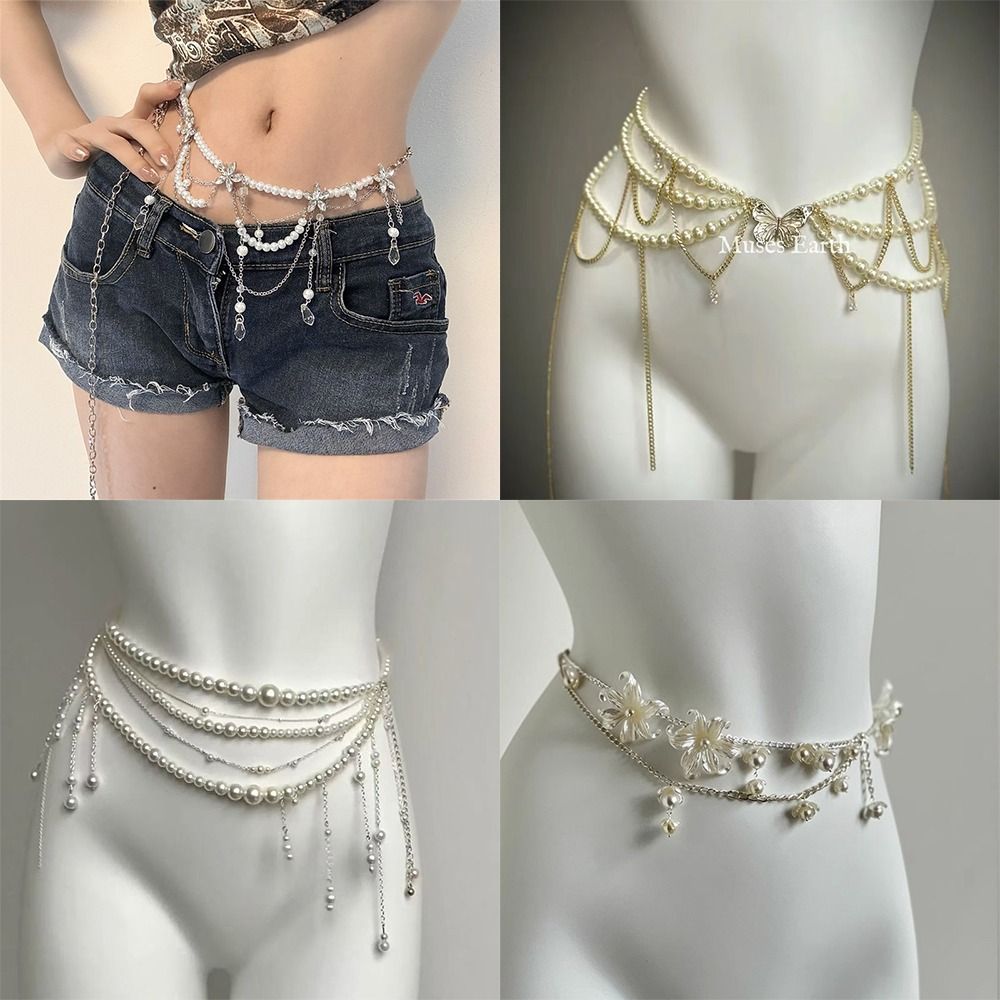 โซ่คาดเอวไข่มุกแฟชั่นสุดหรู เค - Body Jewelry Ends บทวิจารณ์และราคา