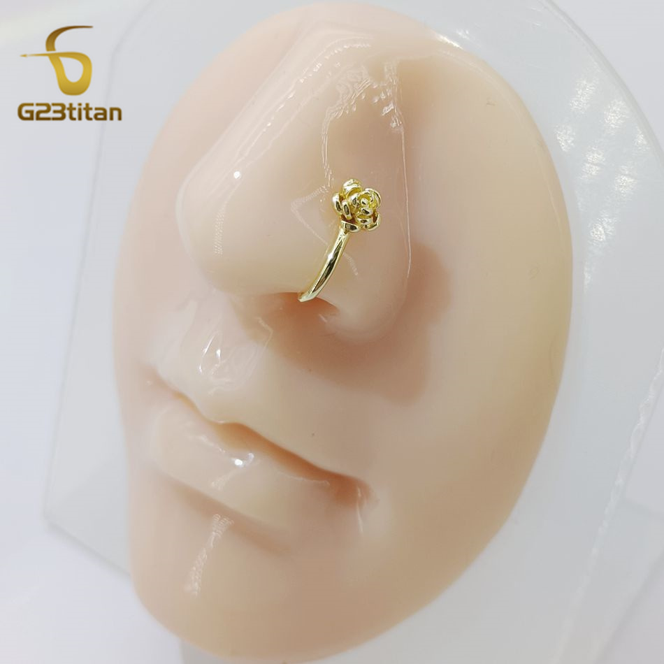 คลิปหนีบจมูกคริสตัลทองแดงรูปดอ - Body Jewelry Nose Studs บทวิจารณ์และราคา
