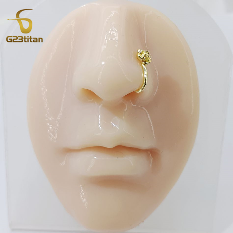 คลิปหนีบจมูกคริสตัลทองแดงรูปดอ - Body Jewelry Nose Studs บทวิจารณ์และราคา