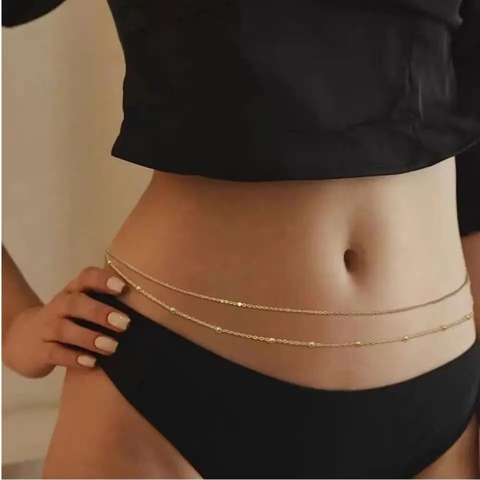 HipHop คู่ชั้น Belly Chains สํ - Body Jewelry Ends บทวิจารณ์และราคา